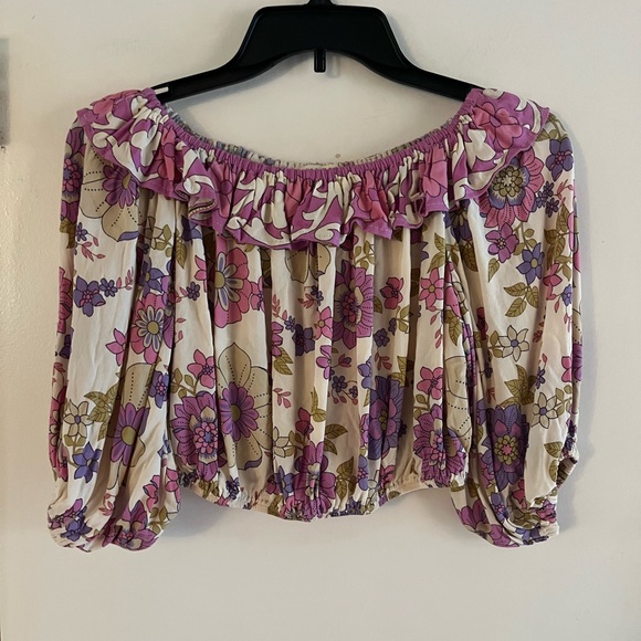 Spell Buttercup Cropped Peasant Top - Picture 3 of 8